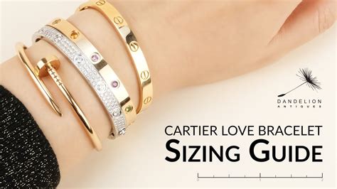 cartier love size chart|cartier love bracelet with clasp.